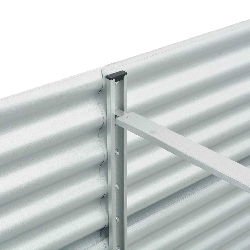 Canteiro elevado de jardim aço galvanizado 240x80x81cm prateado