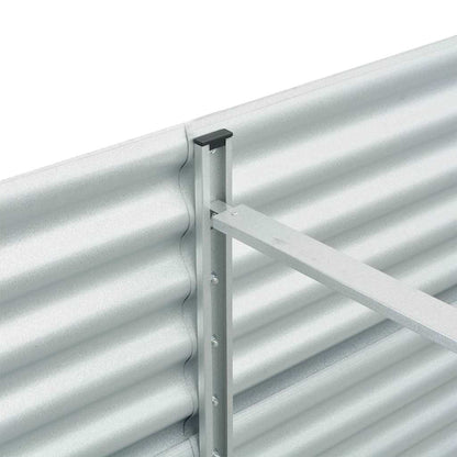 Canteiro elevado de jardim aço galvanizado 240x80x81cm prateado