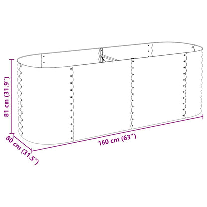 Canteiro elevado de jardim aço galvanizado 240x80x81cm prateado