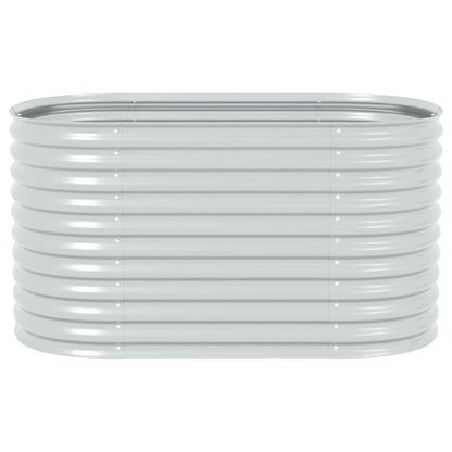 Canteiro elevado de jardim aço galvanizado 160x80x81cm prateado