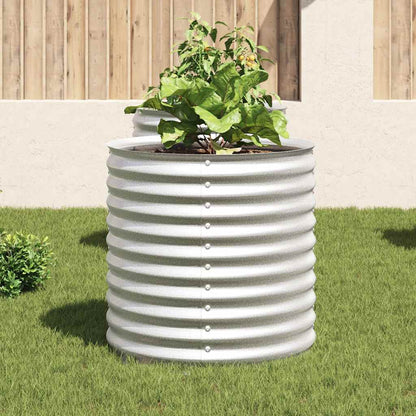 Canteiro/vaso elevado aço galvanizado 80x80x81 cm prateado