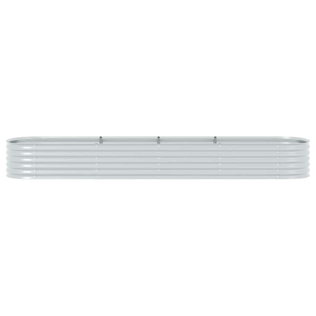 Canteiro elevado de jardim aço galvanizado 400x80x44cm prateado