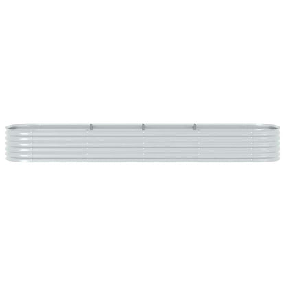Canteiro elevado de jardim aço galvanizado 400x80x44cm prateado