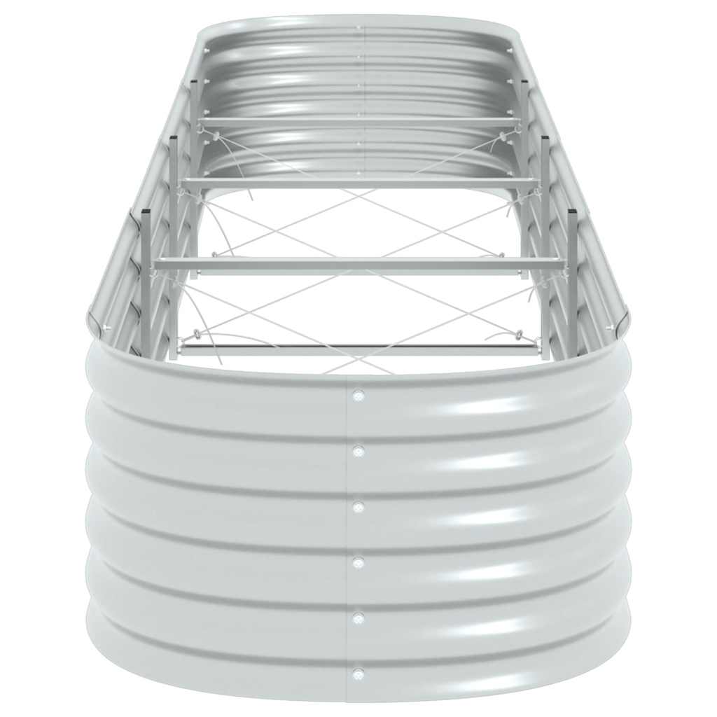 Canteiro elevado de jardim aço galvanizado 400x80x44cm prateado