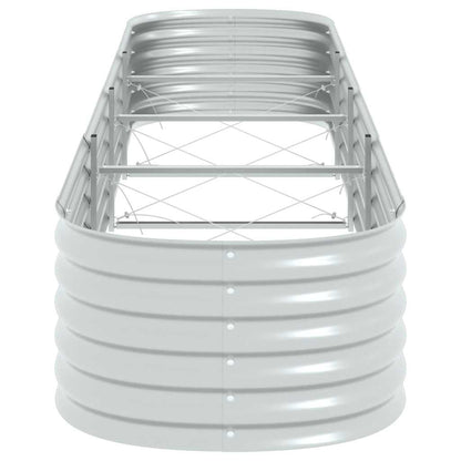 Canteiro elevado de jardim aço galvanizado 400x80x44cm prateado
