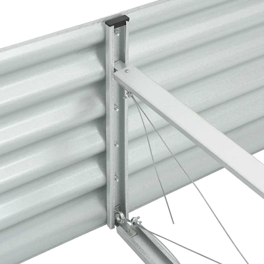 Canteiro elevado de jardim aço galvanizado 400x80x44cm prateado