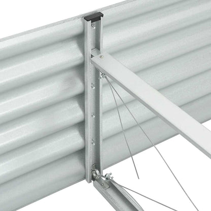Canteiro elevado de jardim aço galvanizado 400x80x44cm prateado