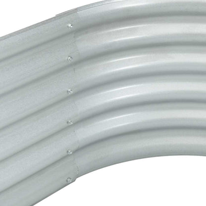 Canteiro elevado de jardim aço galvanizado 400x80x44cm prateado