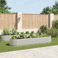 Canteiro elevado de jardim aço galvanizado 320x80x44cm prateado