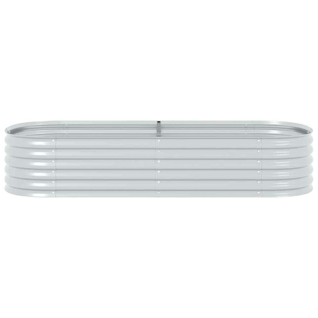 Canteiro elevado de jardim aço galvanizado 240x80x44cm prateado