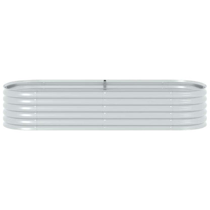 Canteiro elevado de jardim aço galvanizado 240x80x44cm prateado