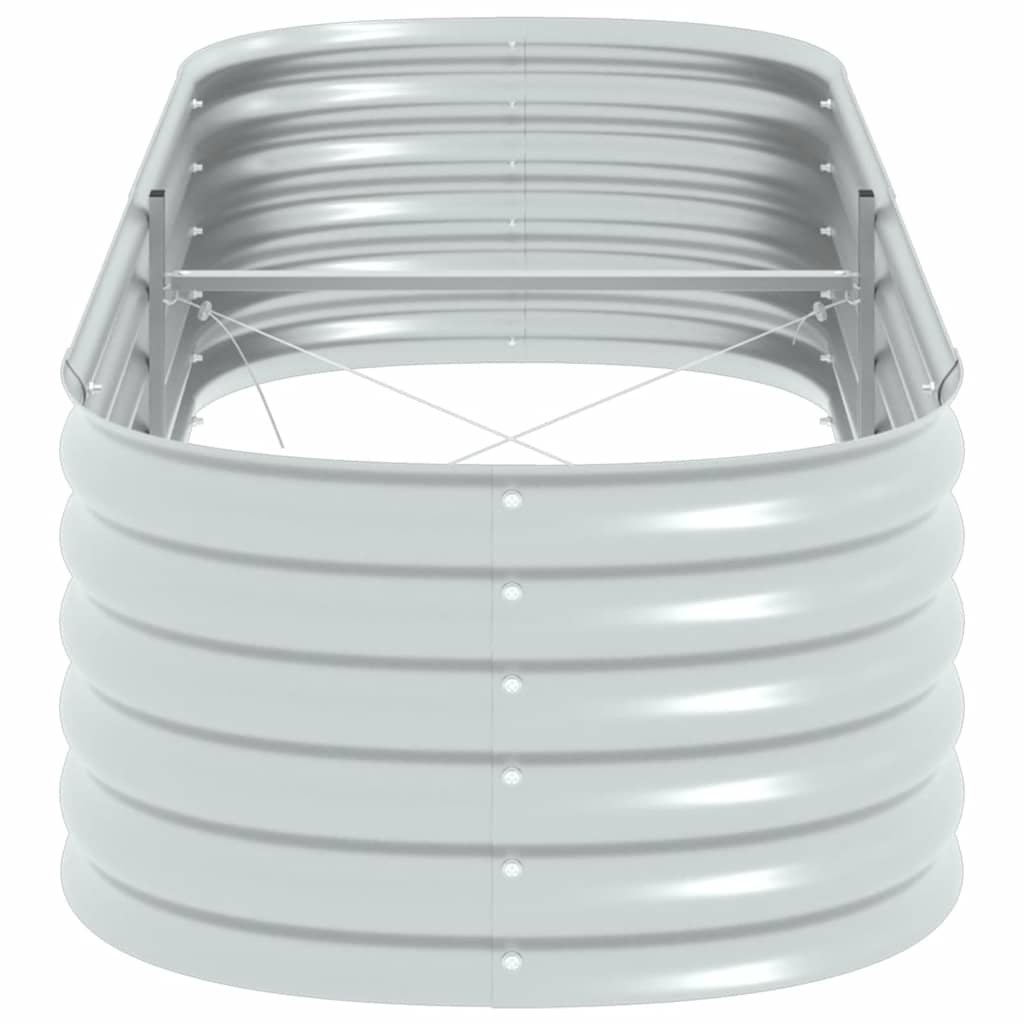 Canteiro elevado de jardim aço galvanizado 240x80x44cm prateado