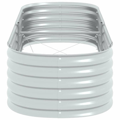 Canteiro elevado de jardim aço galvanizado 240x80x44cm prateado
