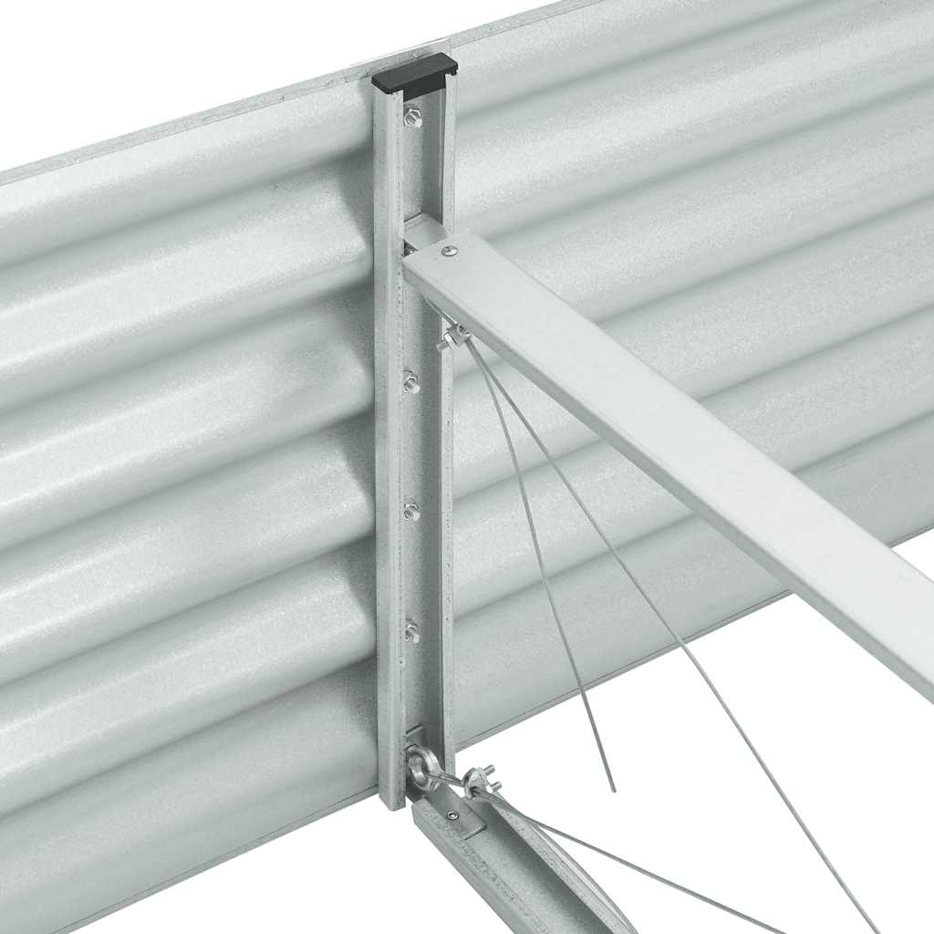 Canteiro elevado de jardim aço galvanizado 240x80x44cm prateado