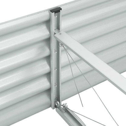 Canteiro elevado de jardim aço galvanizado 240x80x44cm prateado