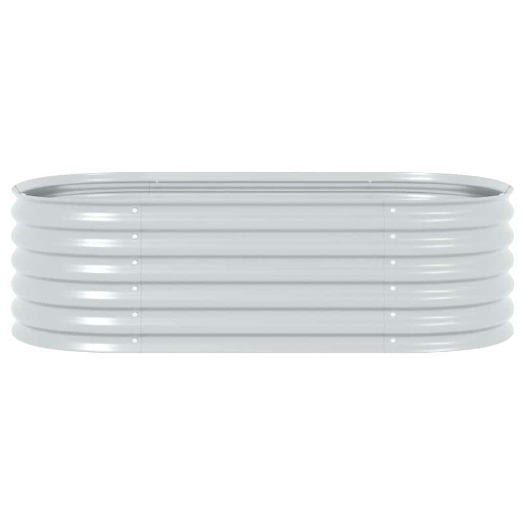Canteiro elevado de jardim aço galvanizado 160x80x44cm prateado