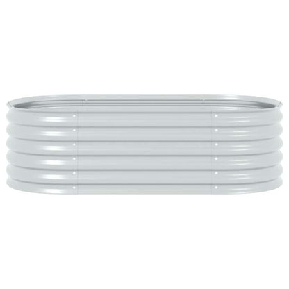 Canteiro elevado de jardim aço galvanizado 160x80x44cm prateado
