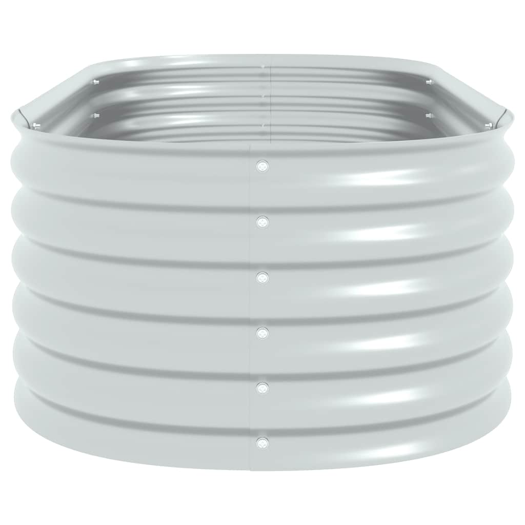 Canteiro elevado de jardim aço galvanizado 160x80x44cm prateado