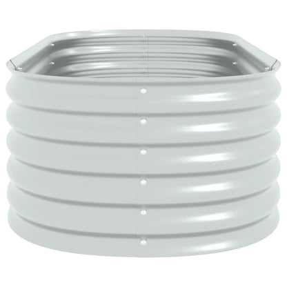 Canteiro elevado de jardim aço galvanizado 160x80x44cm prateado