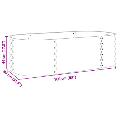 Canteiro elevado de jardim aço galvanizado 160x80x44cm prateado