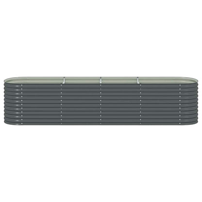 Canteiro elevado de jardim aço galvanizado 400x80x81cm cinzento