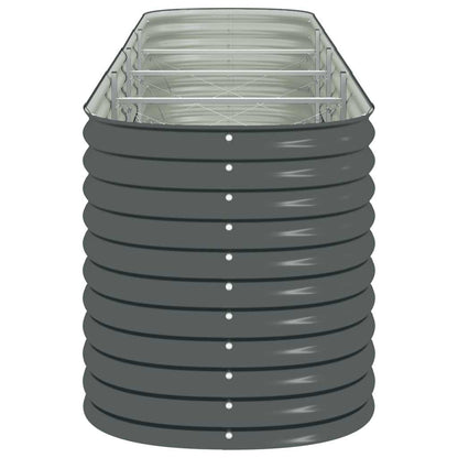 Canteiro elevado de jardim aço galvanizado 400x80x81cm cinzento