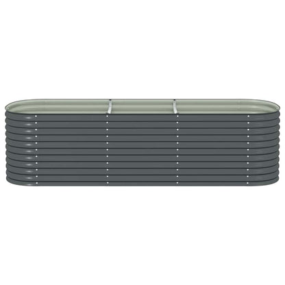 Canteiro elevado de jardim aço galvanizado 320x80x81cm cinzento