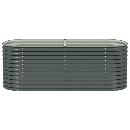Canteiro elevado de jardim aço galvanizado 240x80x81cm cinzento
