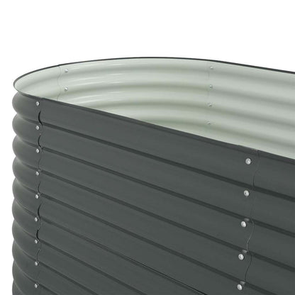 Canteiro elevado de jardim aço galvanizado 240x80x81cm cinzento