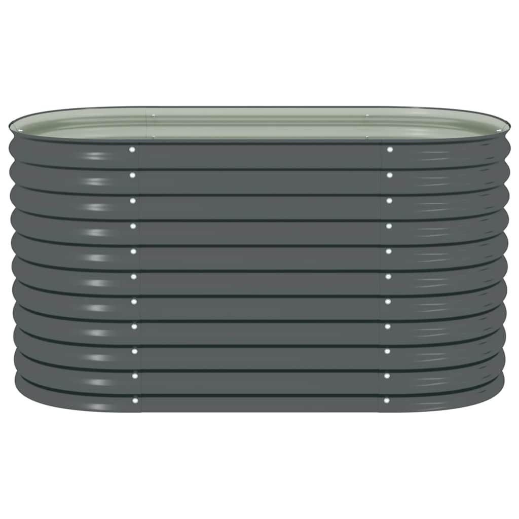 Canteiro elevado de jardim aço galvanizado 160x80x81cm cinzento