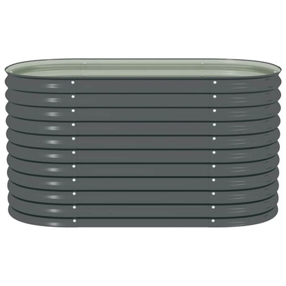 Canteiro elevado de jardim aço galvanizado 160x80x81cm cinzento