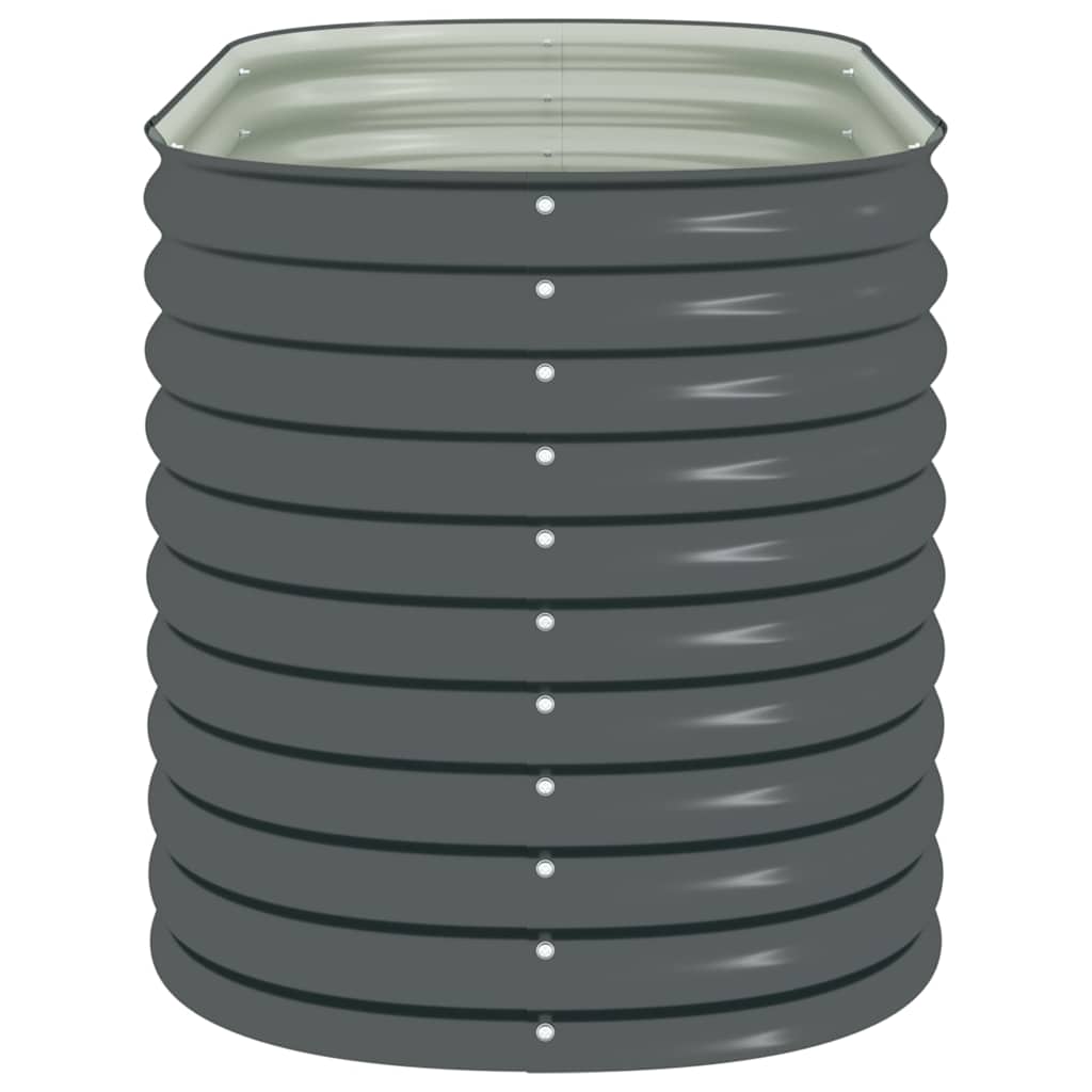 Canteiro elevado de jardim aço galvanizado 160x80x81cm cinzento