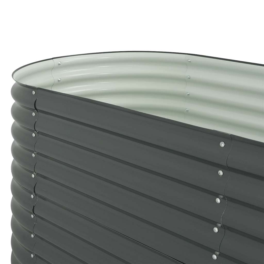 Canteiro elevado de jardim aço galvanizado 160x80x81cm cinzento