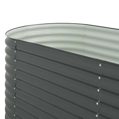 Canteiro elevado de jardim aço galvanizado 160x80x81cm cinzento