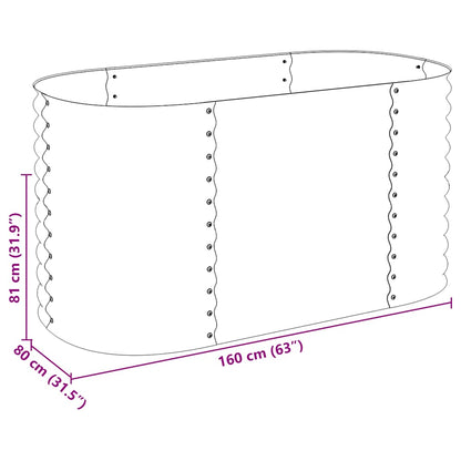 Canteiro elevado de jardim aço galvanizado 160x80x81cm cinzento