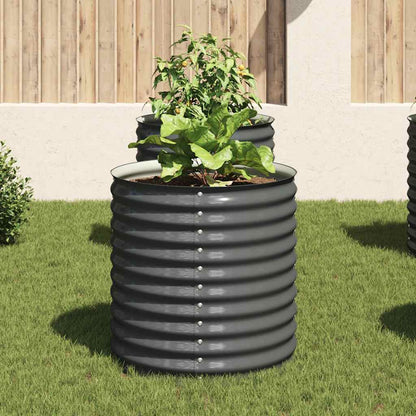 Canteiro/vaso elevado aço galvanizado 80x80x81 cm cinzento