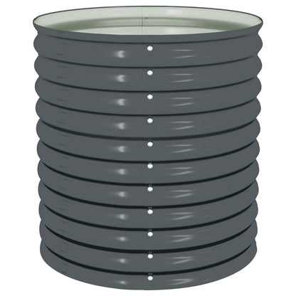 Canteiro/vaso elevado aço galvanizado 80x80x81 cm cinzento