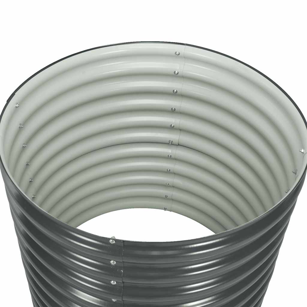 Canteiro/vaso elevado aço galvanizado 80x80x81 cm cinzento