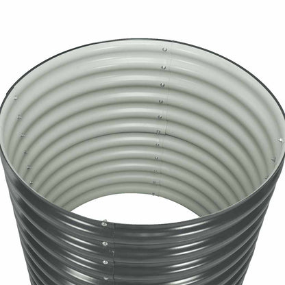 Canteiro/vaso elevado aço galvanizado 80x80x81 cm cinzento
