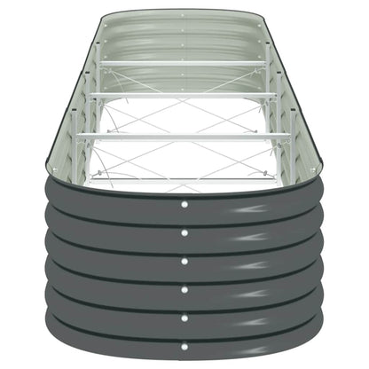 Canteiro elevado de jardim aço galvanizado 400x80x44cm cinzento
