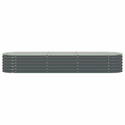Canteiro elevado de jardim aço galvanizado 320x80x44cm cinzento