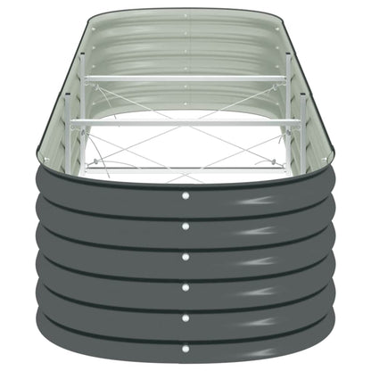 Canteiro elevado de jardim aço galvanizado 320x80x44cm cinzento