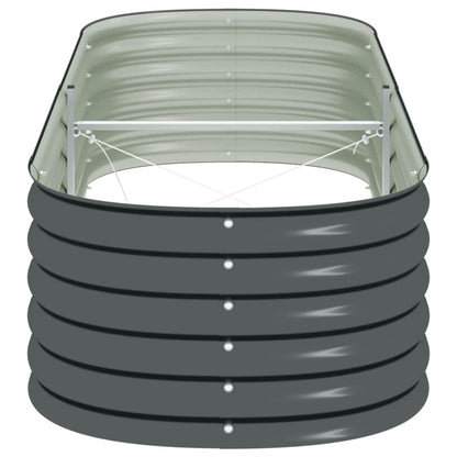 Canteiro elevado de jardim aço galvanizado 240x80x44cm cinzento