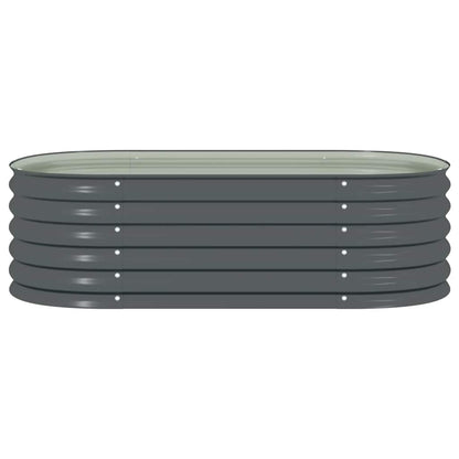 Canteiro elevado de jardim aço galvanizado 160x80x44cm cinzento