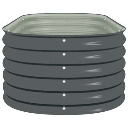 Canteiro elevado de jardim aço galvanizado 160x80x44cm cinzento