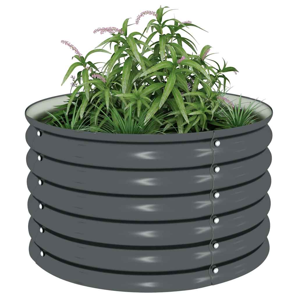 Canteiro/vaso elevado aço galvanizado 80x80x44 cm cinzento