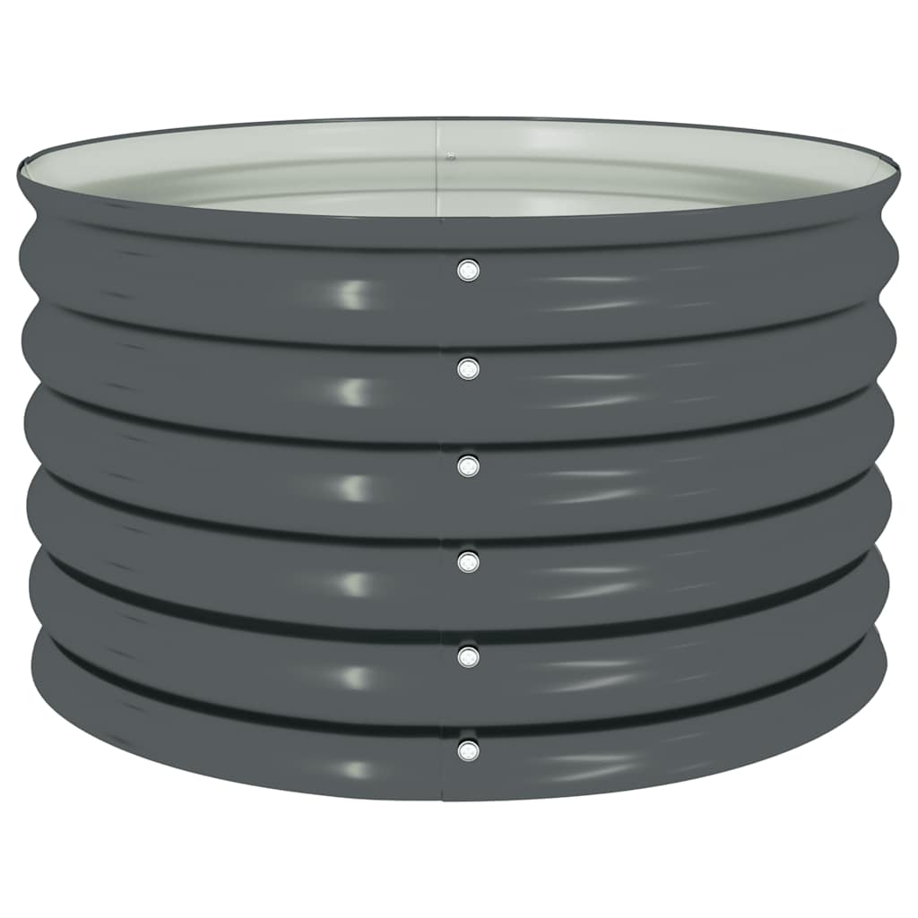 Canteiro/vaso elevado aço galvanizado 80x80x44 cm cinzento