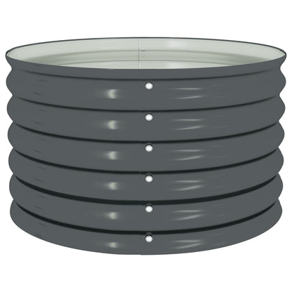 Canteiro/vaso elevado aço galvanizado 80x80x44 cm cinzento