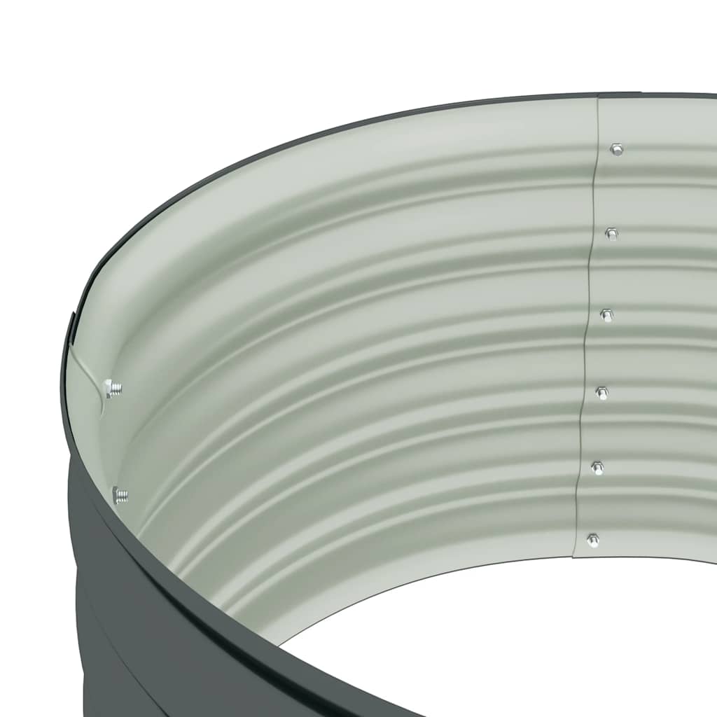 Canteiro/vaso elevado aço galvanizado 80x80x44 cm cinzento