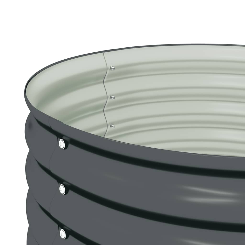 Canteiro/vaso elevado aço galvanizado 80x80x44 cm cinzento